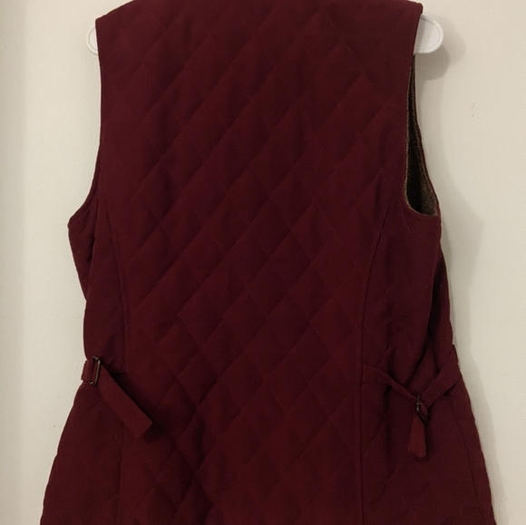 Henry White Quilted Vest Red Medium Wool Blend, vintage - Picture 2 of 9